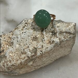 Green Aventurine Bubble Stone Ring